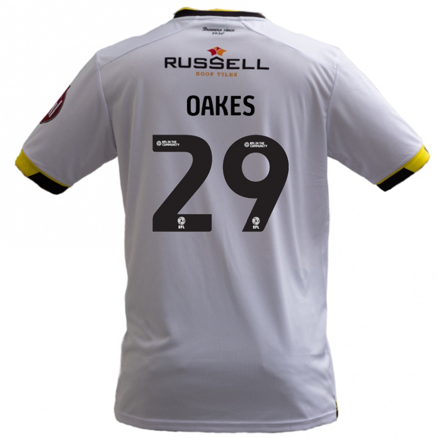 Gyermek Labdarúgás Toby Oakes #29 Fehér Idegenbeli Jersey 2024/25 Mez Póló Ing