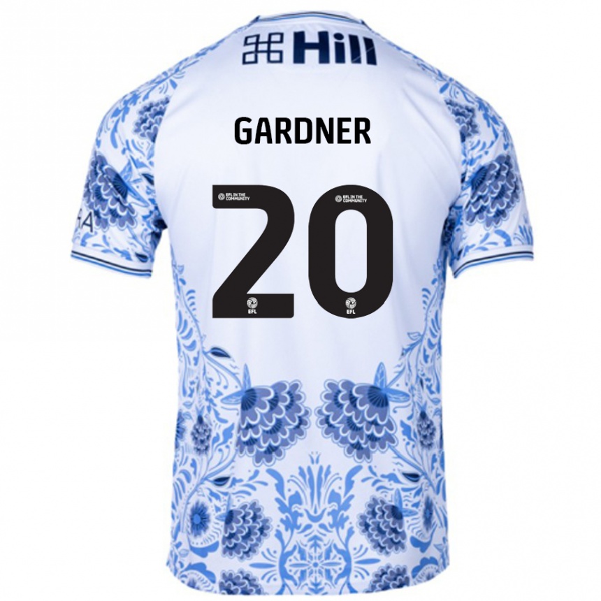 Gyermek Labdarúgás Gary Gardner #20 Fehér Kék Idegenbeli Jersey 2024/25 Mez Póló Ing