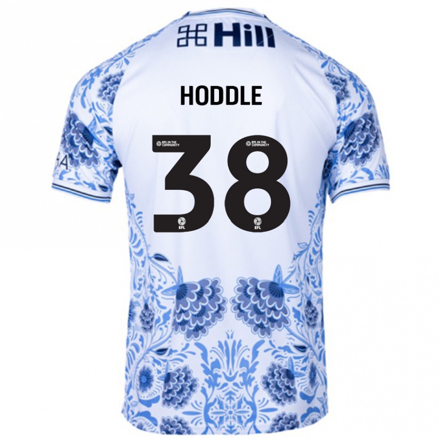 Gyermek Labdarúgás George Hoddle #38 Fehér Kék Idegenbeli Jersey 2024/25 Mez Póló Ing