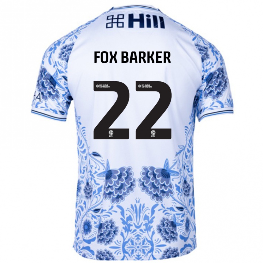 Gyermek Labdarúgás Mistie Fox-Barker #22 Fehér Kék Idegenbeli Jersey 2024/25 Mez Póló Ing