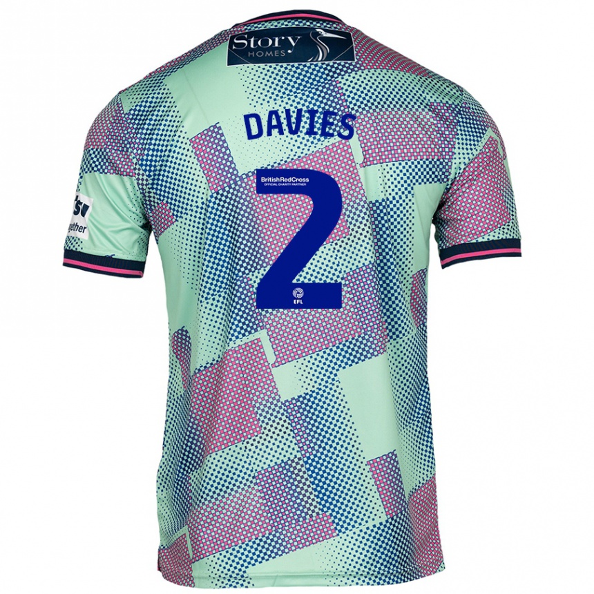 Gyermek Labdarúgás Archie Davies #2 Zöld Idegenbeli Jersey 2024/25 Mez Póló Ing