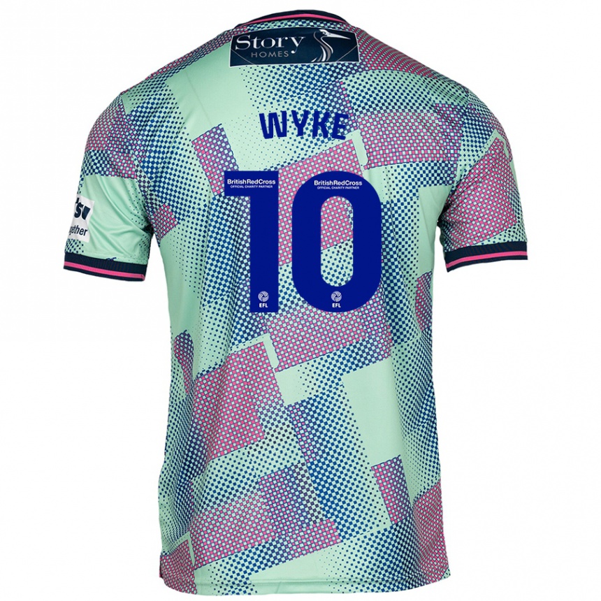 Gyermek Labdarúgás Charlie Wyke #10 Zöld Idegenbeli Jersey 2024/25 Mez Póló Ing