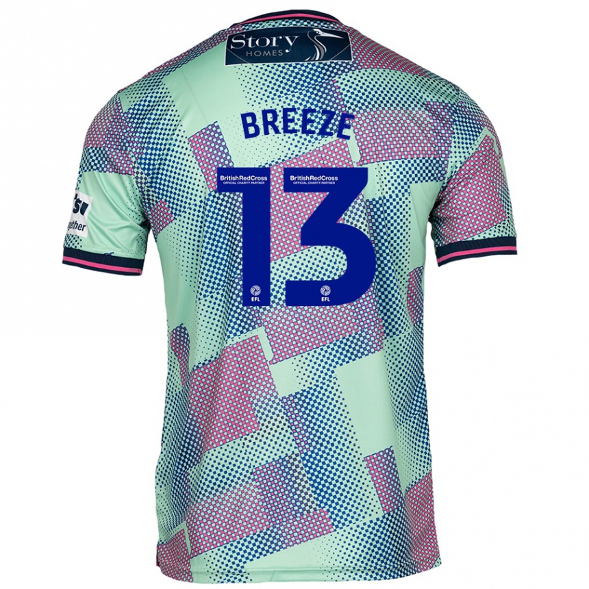 Gyermek Labdarúgás Gabriel Breeze #13 Zöld Idegenbeli Jersey 2024/25 Mez Póló Ing