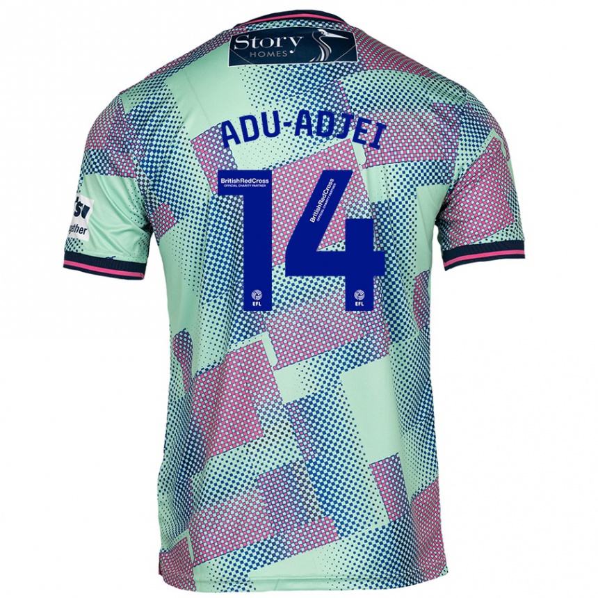 Gyermek Labdarúgás Daniel Adu-Adjei #14 Zöld Idegenbeli Jersey 2024/25 Mez Póló Ing