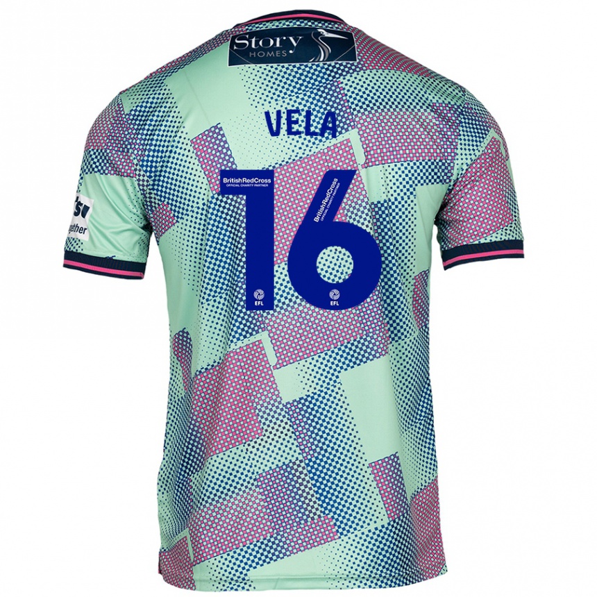 Gyermek Labdarúgás Josh Vela #16 Zöld Idegenbeli Jersey 2024/25 Mez Póló Ing