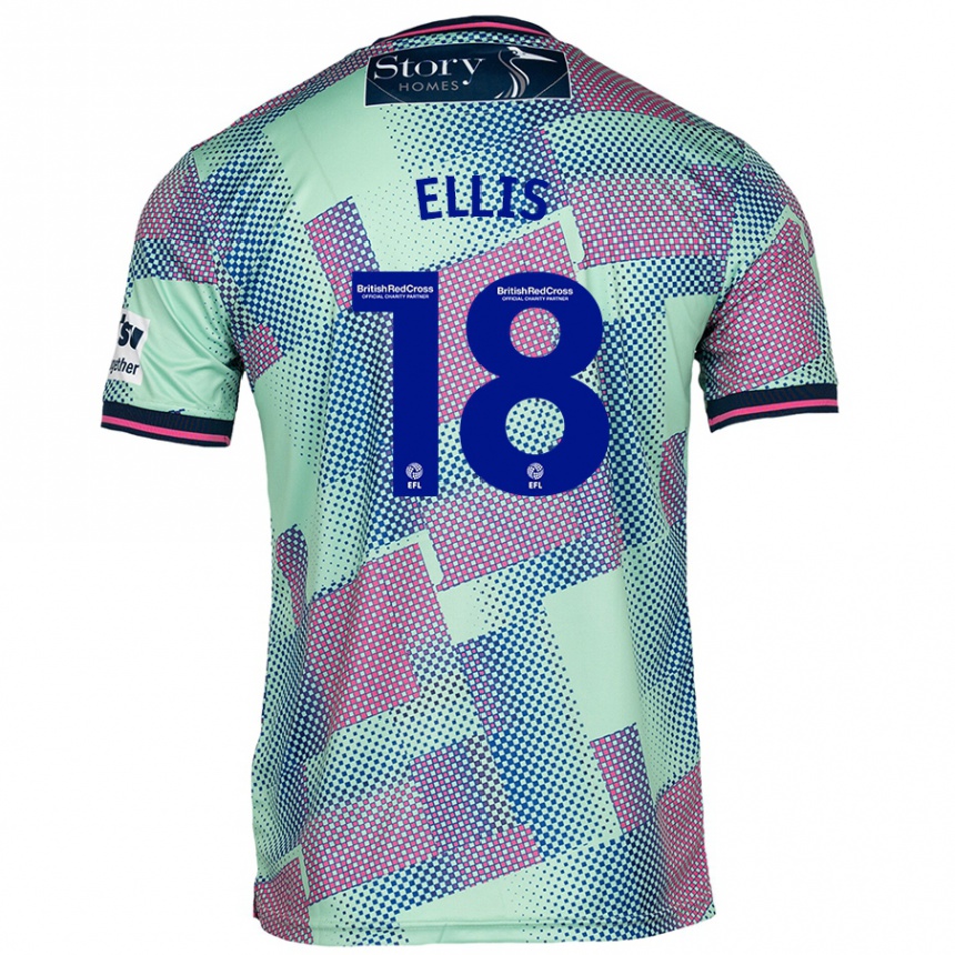 Gyermek Labdarúgás Jack Ellis #18 Zöld Idegenbeli Jersey 2024/25 Mez Póló Ing