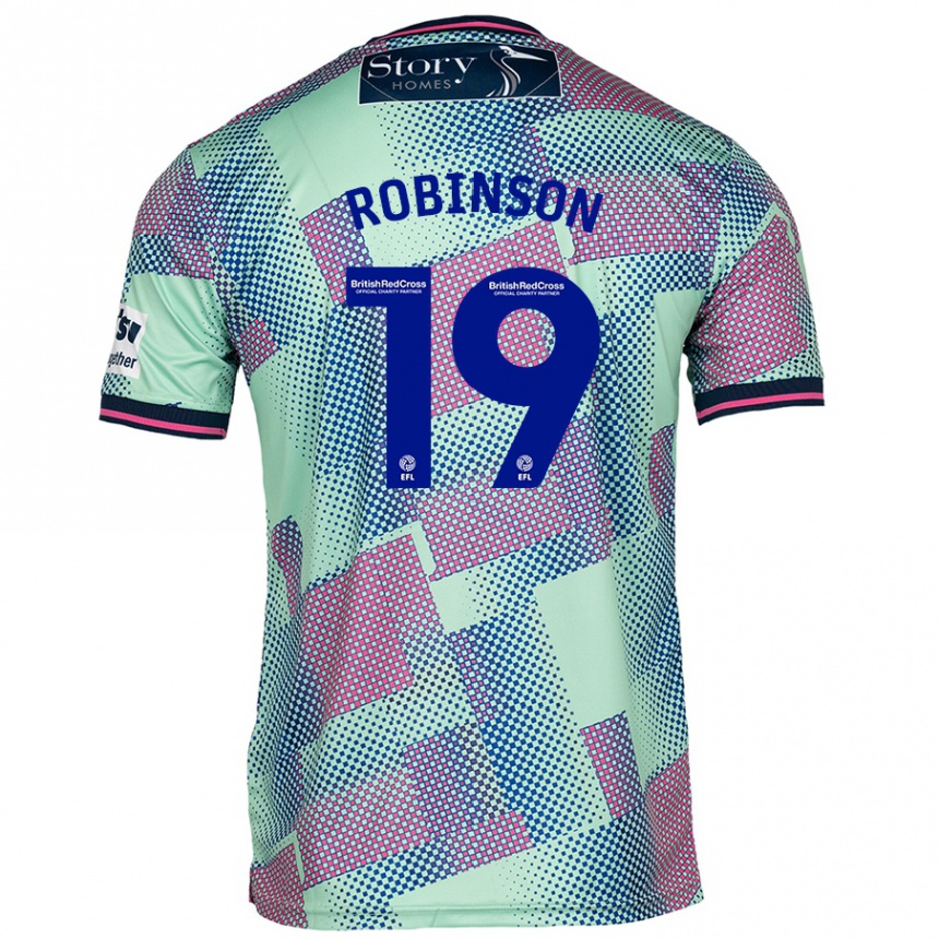 Gyermek Labdarúgás Jack Robinson #19 Zöld Idegenbeli Jersey 2024/25 Mez Póló Ing