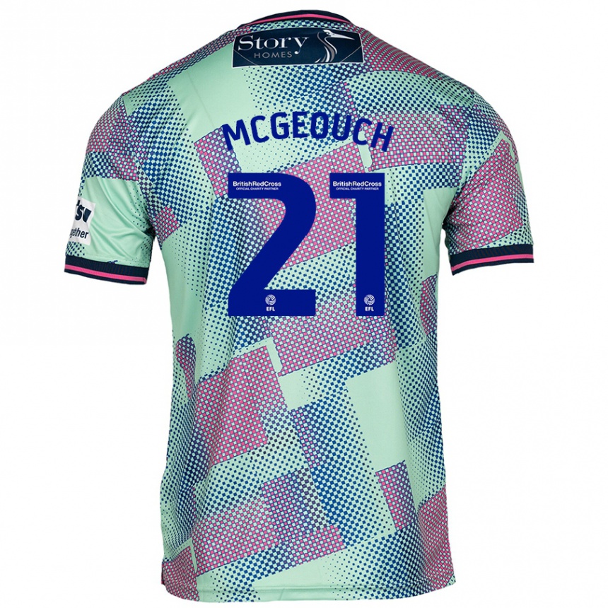 Gyermek Labdarúgás Dylan Mcgeouch #21 Zöld Idegenbeli Jersey 2024/25 Mez Póló Ing