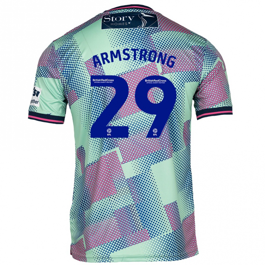 Gyermek Labdarúgás Luke Armstrong #29 Zöld Idegenbeli Jersey 2024/25 Mez Póló Ing