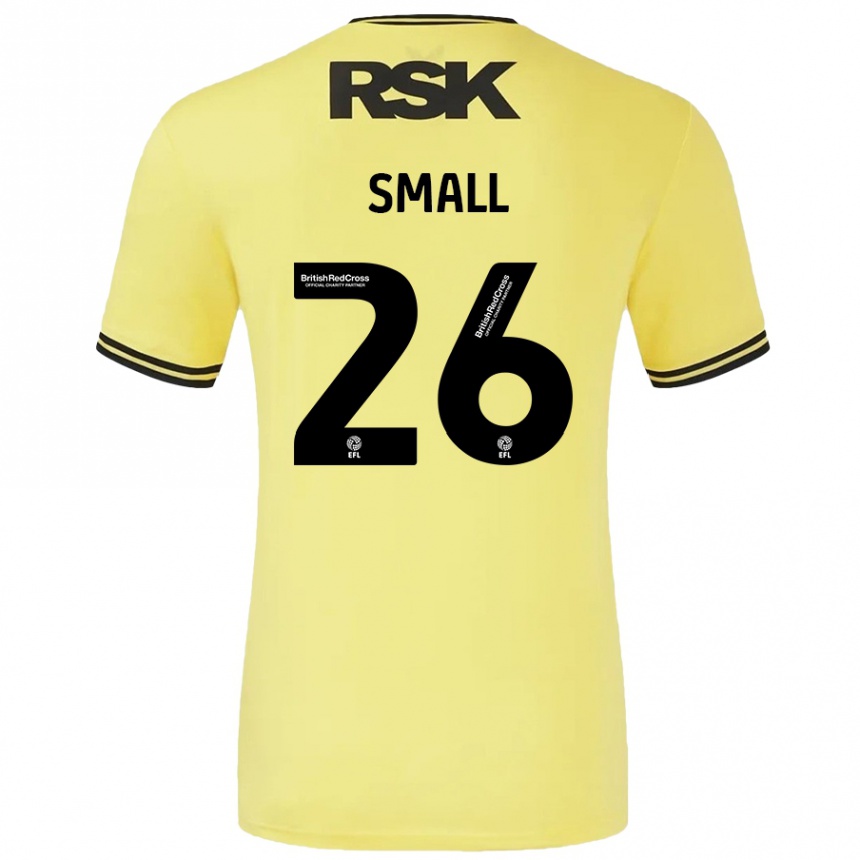 Gyermek Labdarúgás Thierry Small #26 Sárga Fekete Idegenbeli Jersey 2024/25 Mez Póló Ing