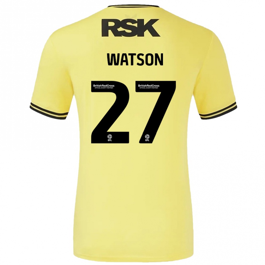 Gyermek Labdarúgás Tennai Watson #27 Sárga Fekete Idegenbeli Jersey 2024/25 Mez Póló Ing