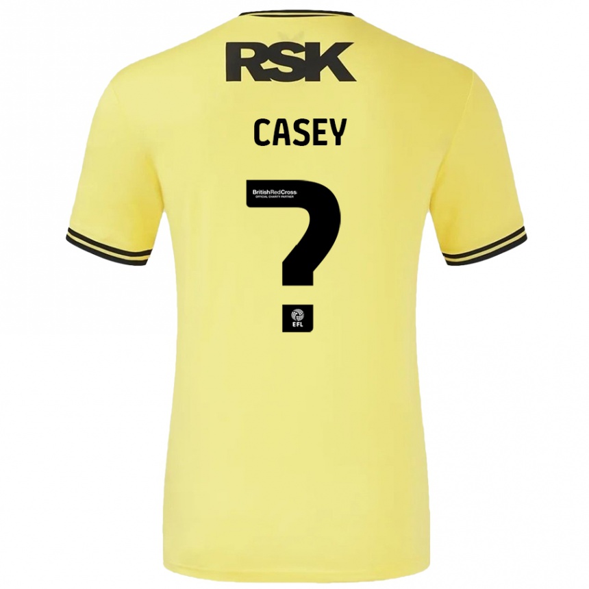 Gyermek Labdarúgás Patrick Casey #0 Sárga Fekete Idegenbeli Jersey 2024/25 Mez Póló Ing