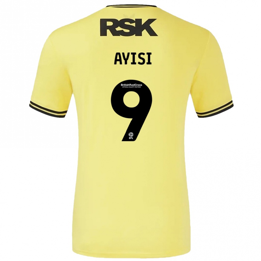 Gyermek Labdarúgás Freda Ayisi #9 Sárga Fekete Idegenbeli Jersey 2024/25 Mez Póló Ing