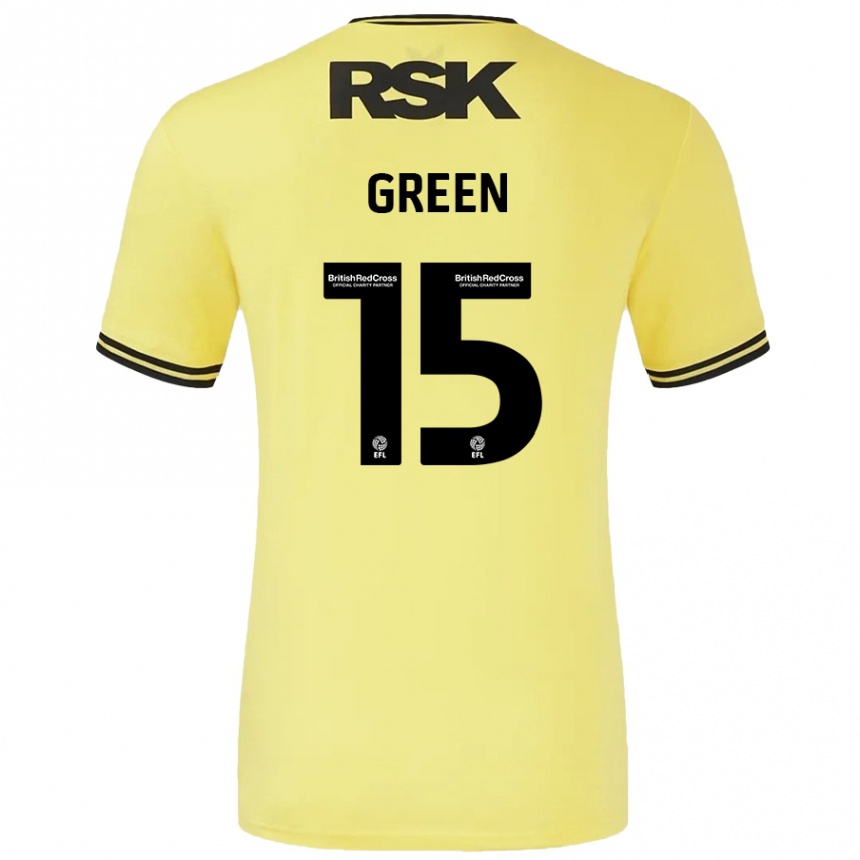 Gyermek Labdarúgás Kayleigh Green #15 Sárga Fekete Idegenbeli Jersey 2024/25 Mez Póló Ing