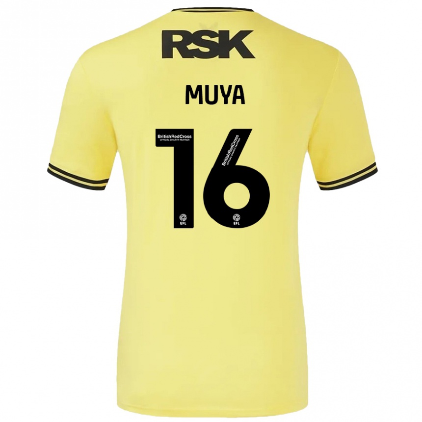 Gyermek Labdarúgás Karin Muya #16 Sárga Fekete Idegenbeli Jersey 2024/25 Mez Póló Ing