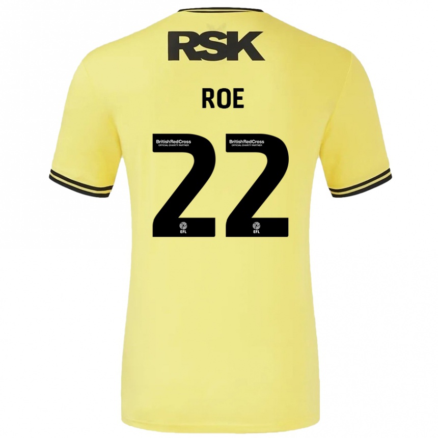 Gyermek Labdarúgás Bethan Roe #22 Sárga Fekete Idegenbeli Jersey 2024/25 Mez Póló Ing