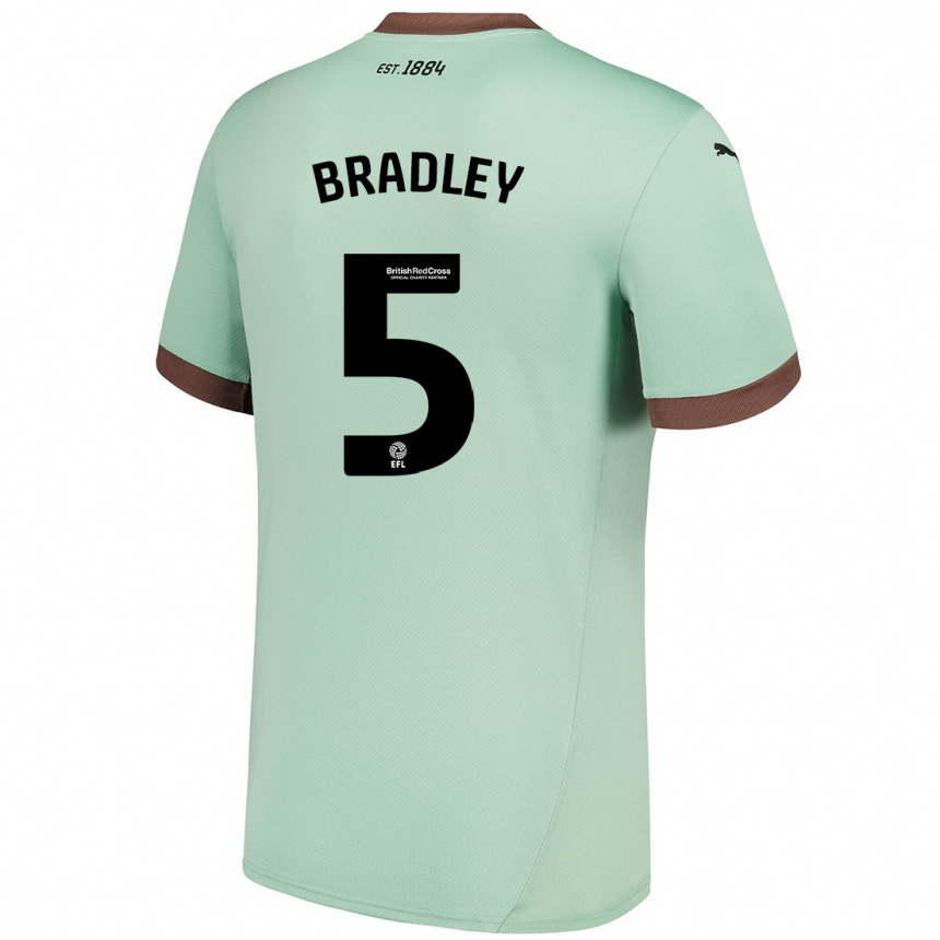 Gyermek Labdarúgás Sonny Bradley #5 Halványzöld Idegenbeli Jersey 2024/25 Mez Póló Ing