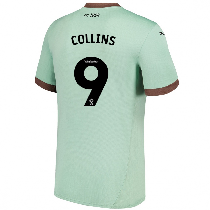 Gyermek Labdarúgás James Collins #9 Halványzöld Idegenbeli Jersey 2024/25 Mez Póló Ing