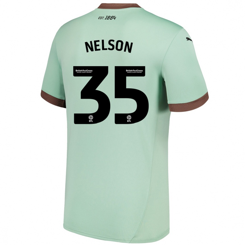 Gyermek Labdarúgás Curtis Nelson #35 Halványzöld Idegenbeli Jersey 2024/25 Mez Póló Ing