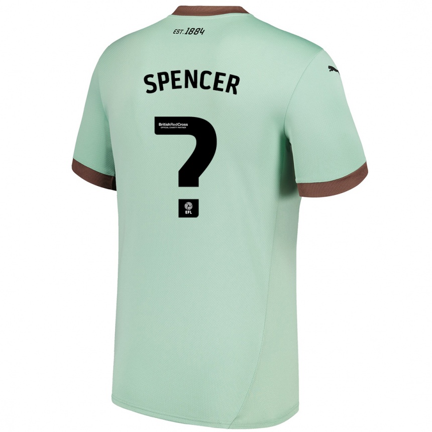 Gyermek Labdarúgás Morten Spencer #0 Halványzöld Idegenbeli Jersey 2024/25 Mez Póló Ing