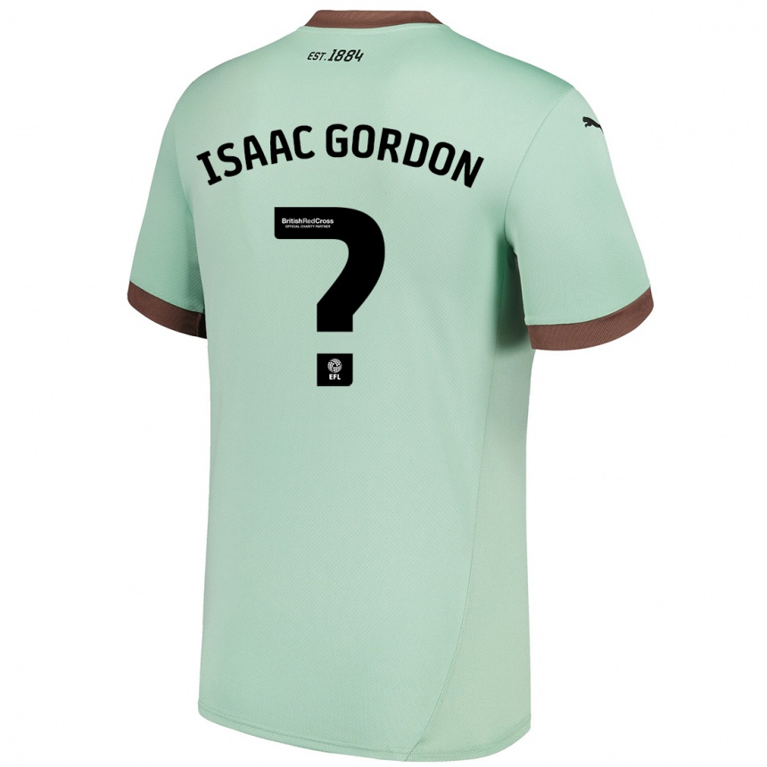 Gyermek Labdarúgás Isaac Gordon #0 Halványzöld Idegenbeli Jersey 2024/25 Mez Póló Ing