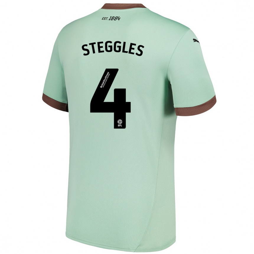 Gyermek Labdarúgás Charlotte Steggles #4 Halványzöld Idegenbeli Jersey 2024/25 Mez Póló Ing