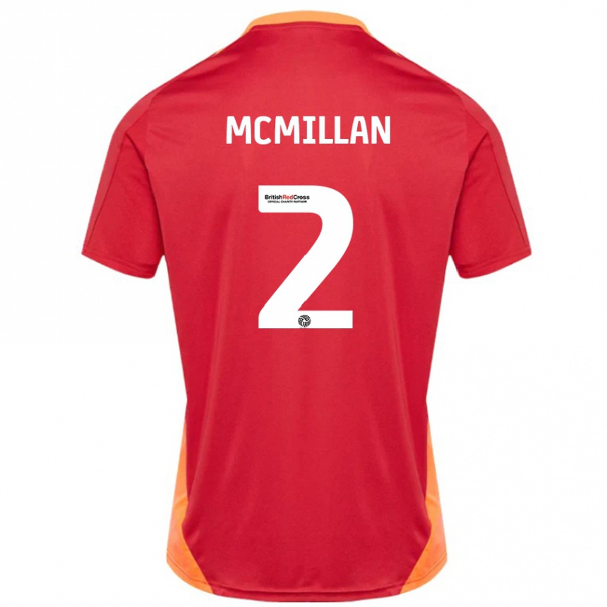 Gyermek Labdarúgás Jack Mcmillan #2 Kék Törtfehér Idegenbeli Jersey 2024/25 Mez Póló Ing