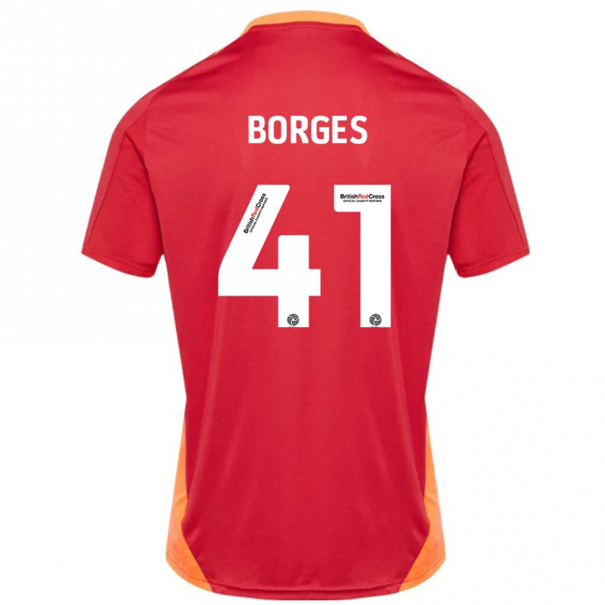 Gyermek Labdarúgás Pedro Borges #41 Kék Törtfehér Idegenbeli Jersey 2024/25 Mez Póló Ing