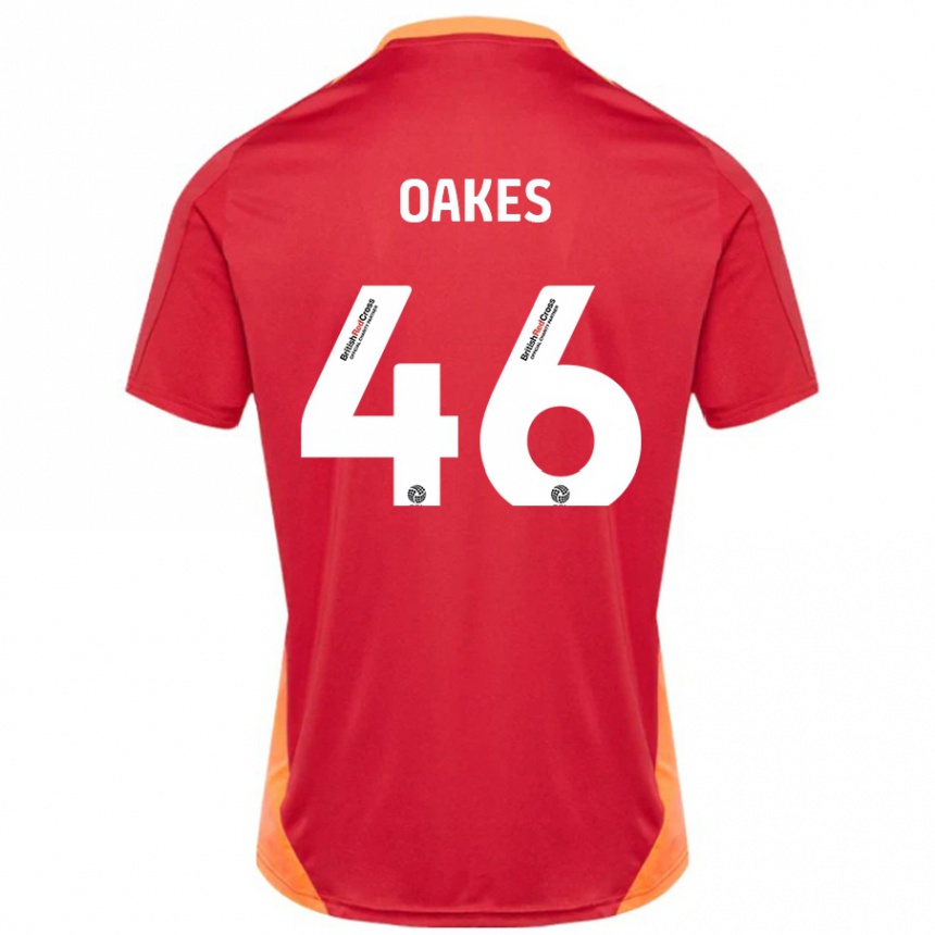 Gyermek Labdarúgás Liam Oakes #46 Kék Törtfehér Idegenbeli Jersey 2024/25 Mez Póló Ing