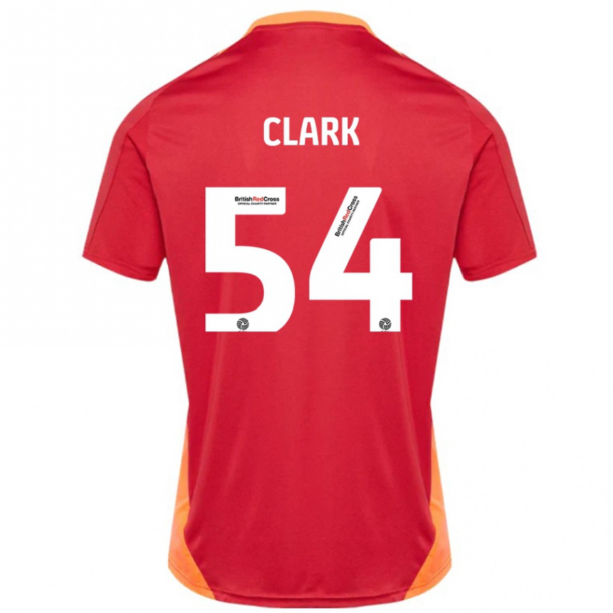 Gyermek Labdarúgás Max Clark #54 Kék Törtfehér Idegenbeli Jersey 2024/25 Mez Póló Ing