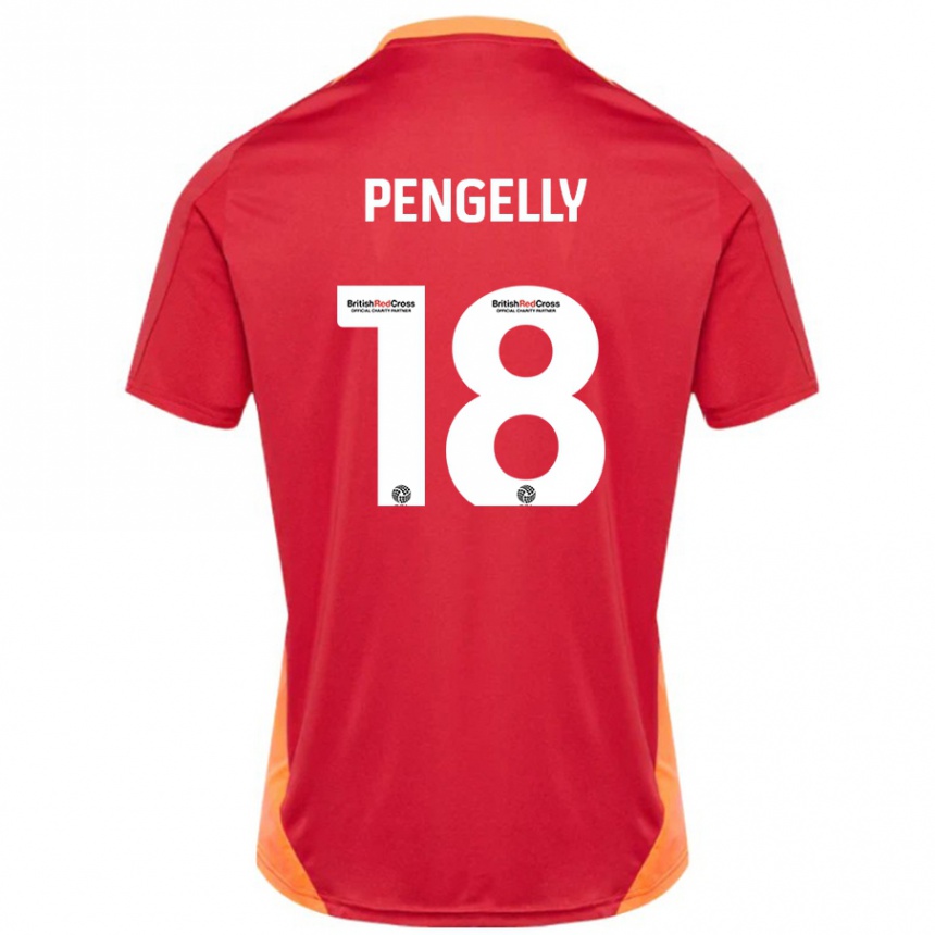 Gyermek Labdarúgás Connie Pengelly #18 Kék Törtfehér Idegenbeli Jersey 2024/25 Mez Póló Ing