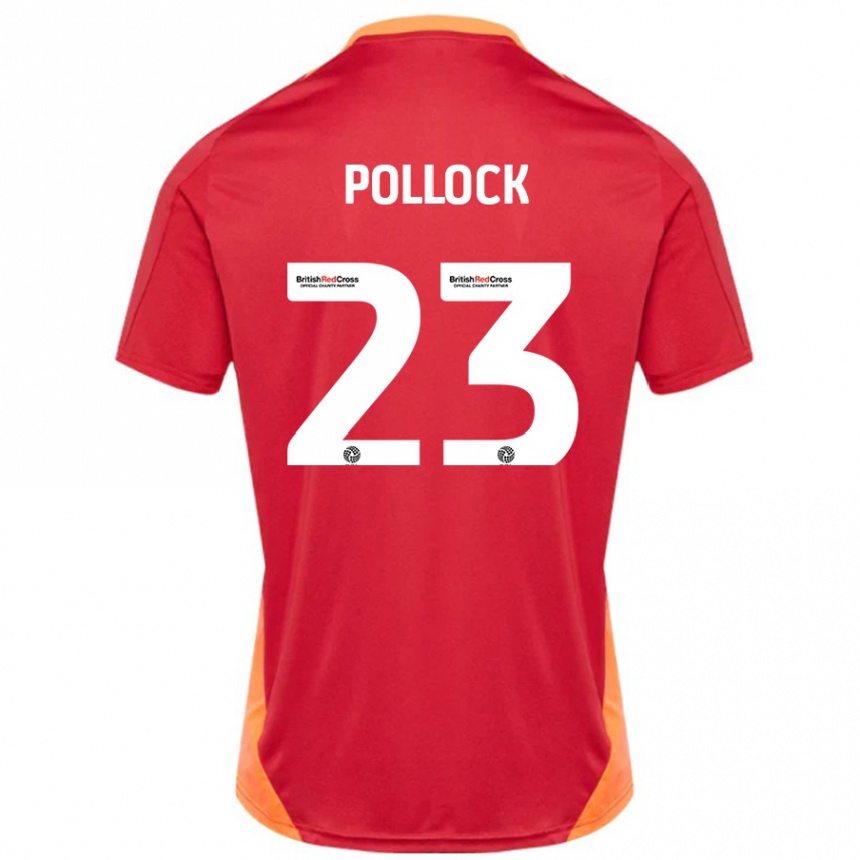 Gyermek Labdarúgás Amber Pollock #23 Kék Törtfehér Idegenbeli Jersey 2024/25 Mez Póló Ing