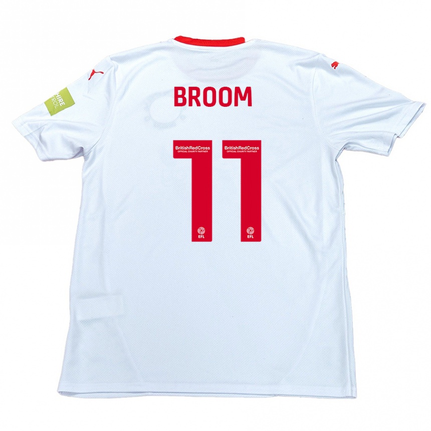 Gyermek Labdarúgás Ryan Broom #11 Fehér Idegenbeli Jersey 2024/25 Mez Póló Ing