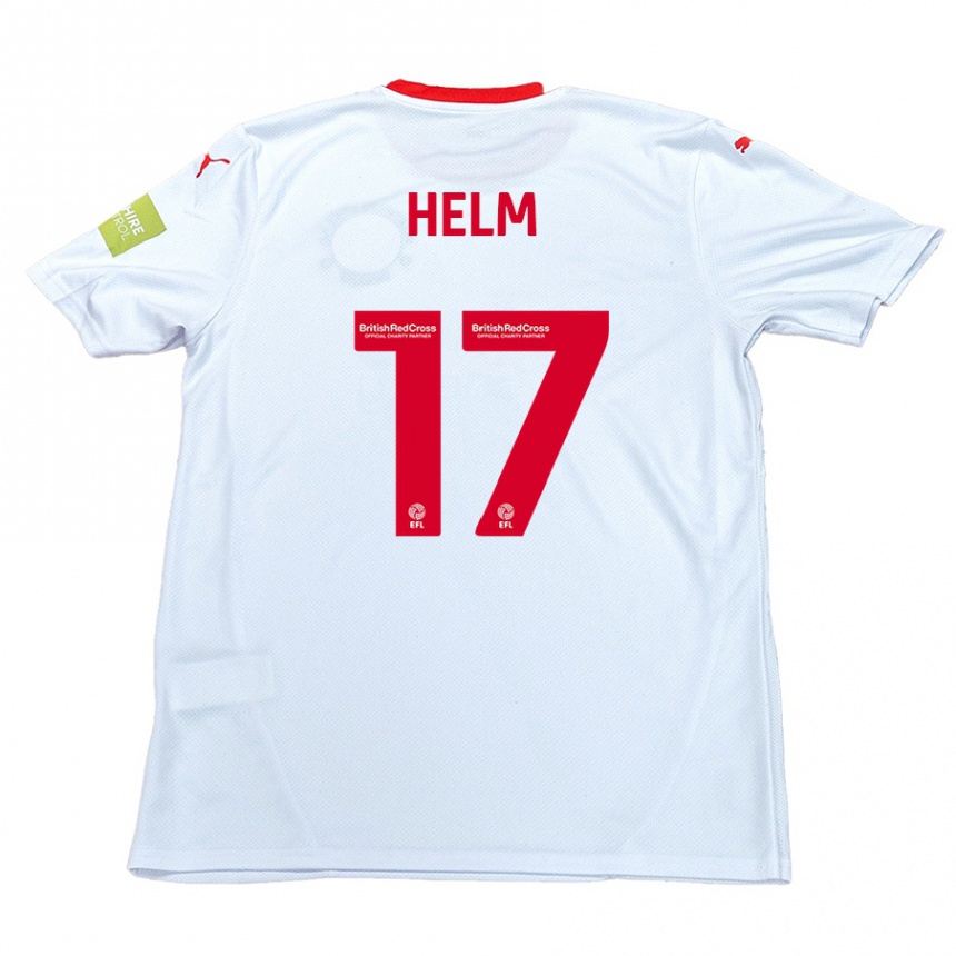 Gyermek Labdarúgás Mark Helm #17 Fehér Idegenbeli Jersey 2024/25 Mez Póló Ing