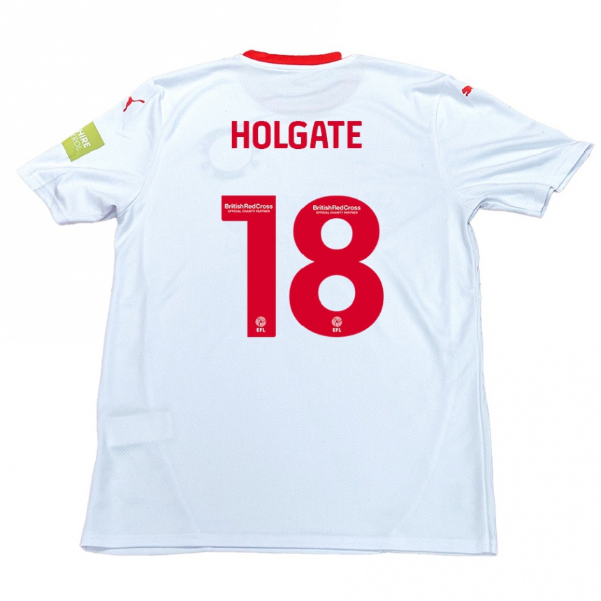 Gyermek Labdarúgás Harrison Holgate #18 Fehér Idegenbeli Jersey 2024/25 Mez Póló Ing