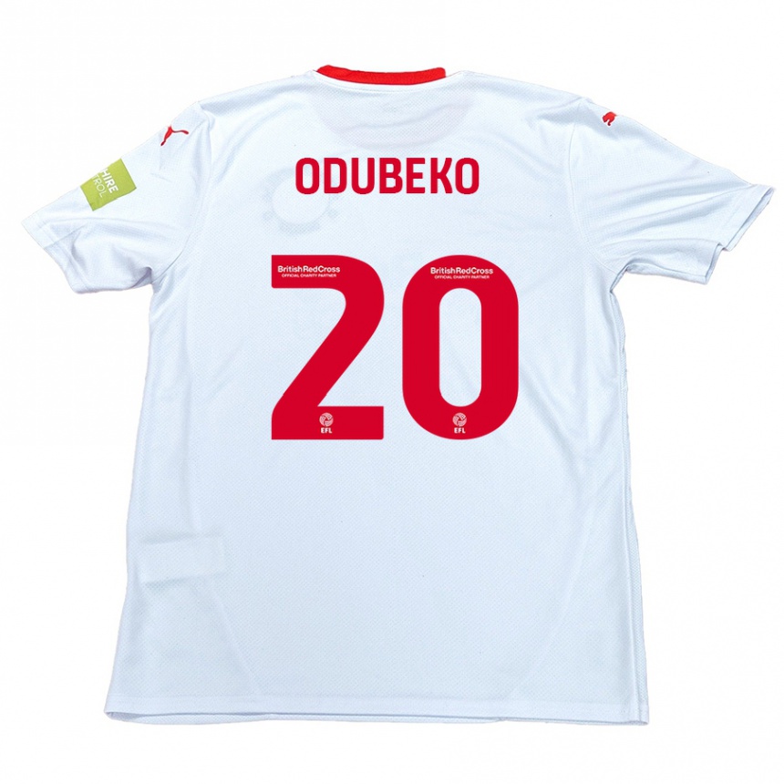 Gyermek Labdarúgás Mipo Odubeko #20 Fehér Idegenbeli Jersey 2024/25 Mez Póló Ing