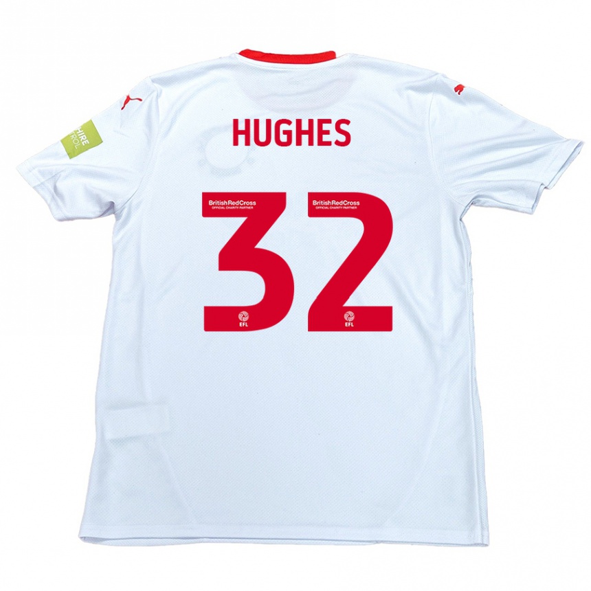 Gyermek Labdarúgás Kayden Hughes #32 Fehér Idegenbeli Jersey 2024/25 Mez Póló Ing