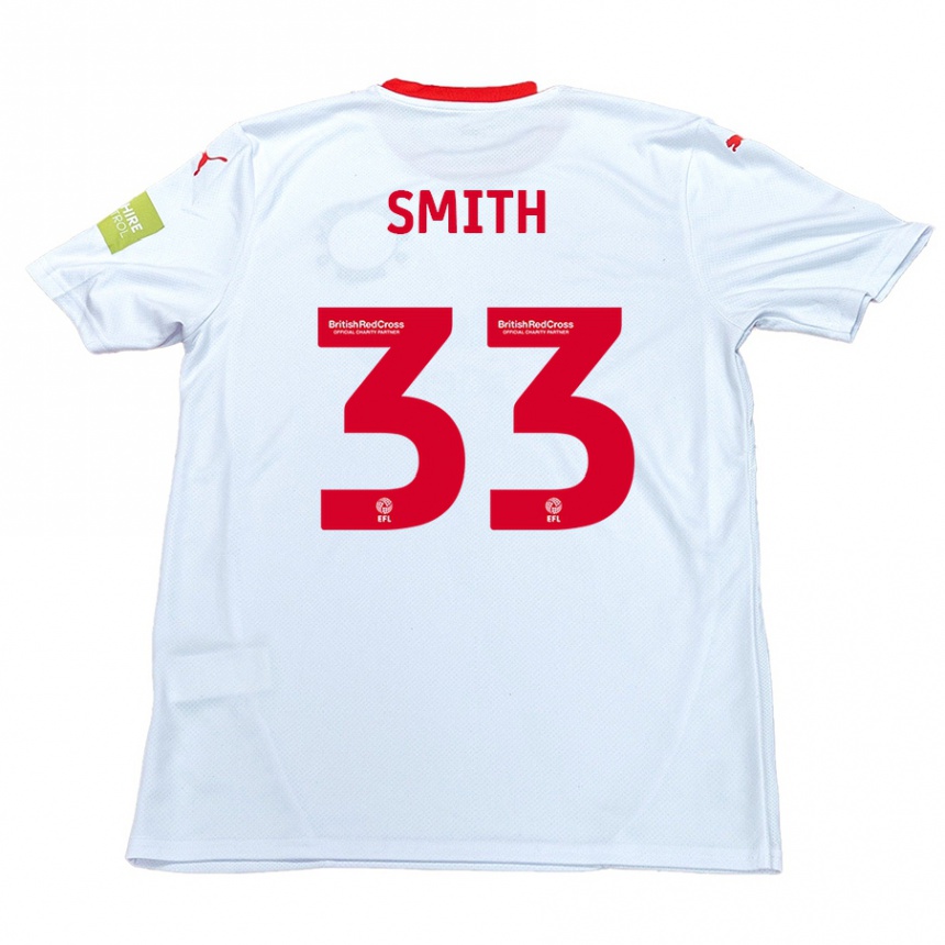 Gyermek Labdarúgás Pele Smith #33 Fehér Idegenbeli Jersey 2024/25 Mez Póló Ing