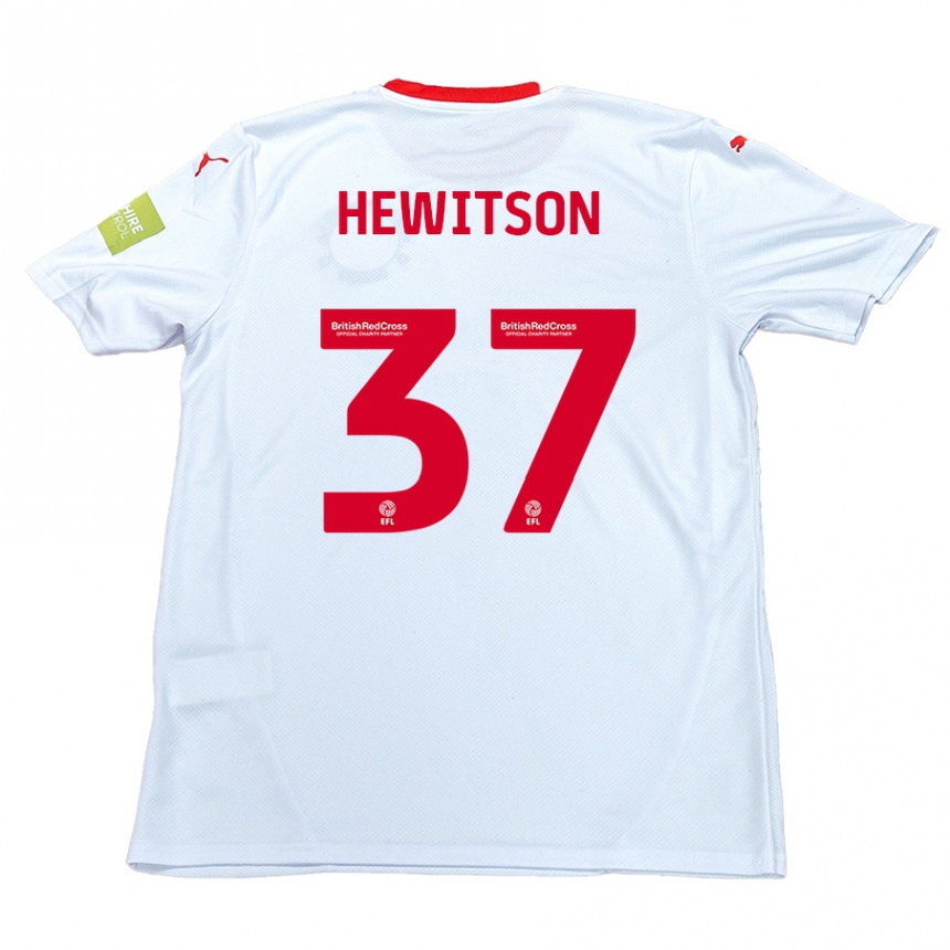 Gyermek Labdarúgás Luke Hewitson #37 Fehér Idegenbeli Jersey 2024/25 Mez Póló Ing