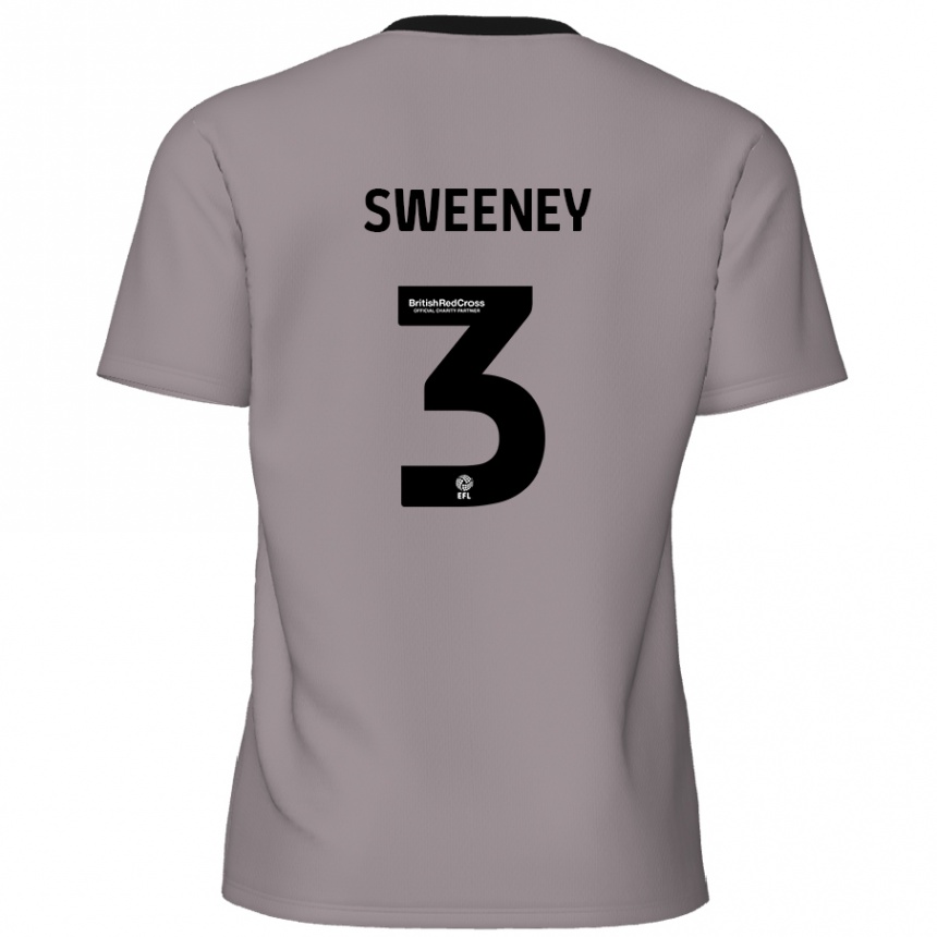 Gyermek Labdarúgás Jayden Sweeney #3 Szürke Idegenbeli Jersey 2024/25 Mez Póló Ing