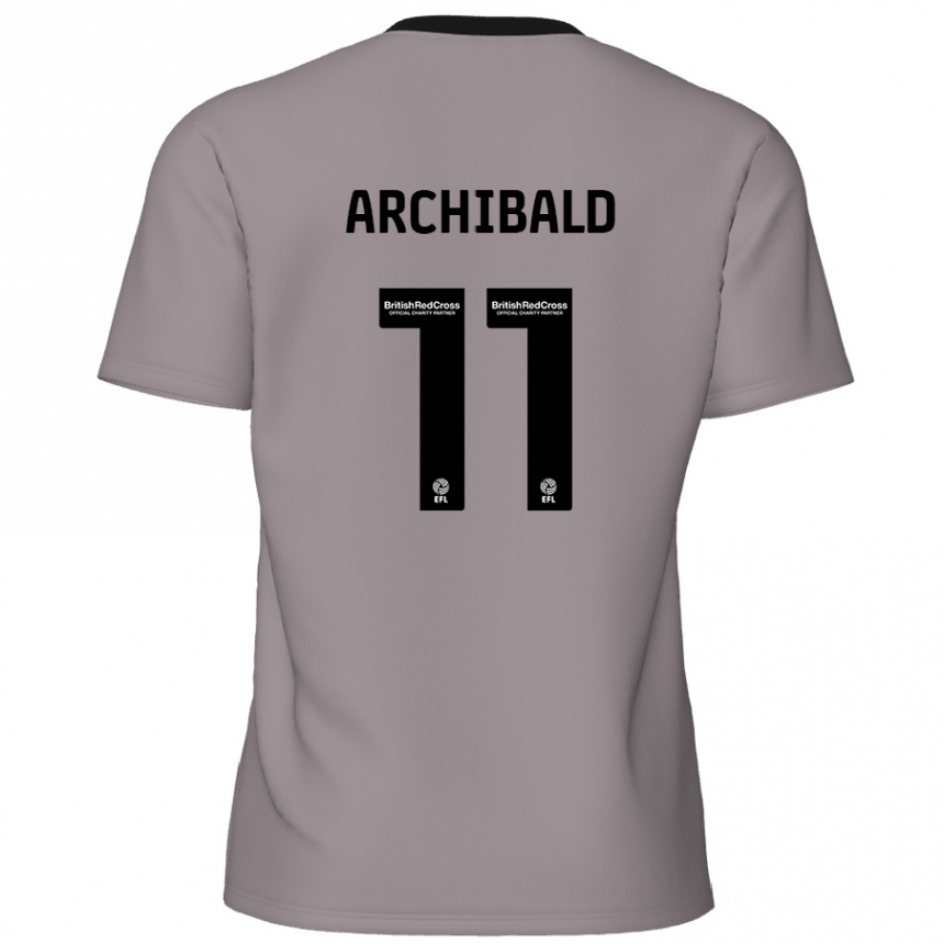 Gyermek Labdarúgás Theo Archibald #11 Szürke Idegenbeli Jersey 2024/25 Mez Póló Ing