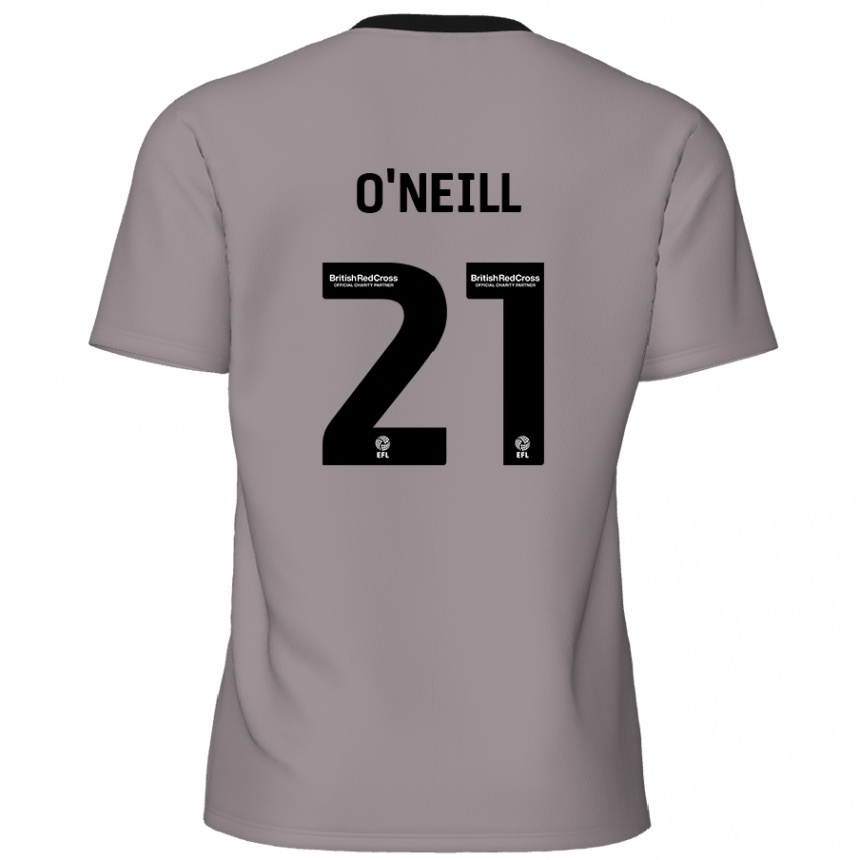 Gyermek Labdarúgás Ollie O'neill #21 Szürke Idegenbeli Jersey 2024/25 Mez Póló Ing