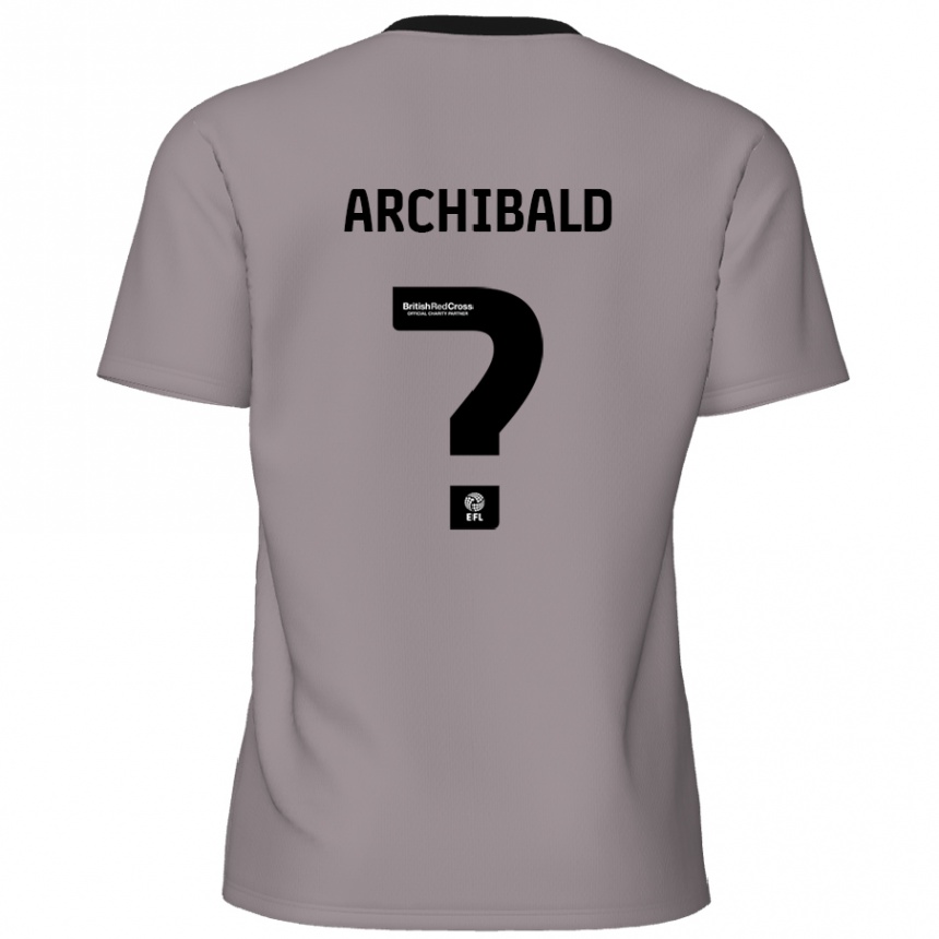 Gyermek Labdarúgás Aaron Archibald #0 Szürke Idegenbeli Jersey 2024/25 Mez Póló Ing