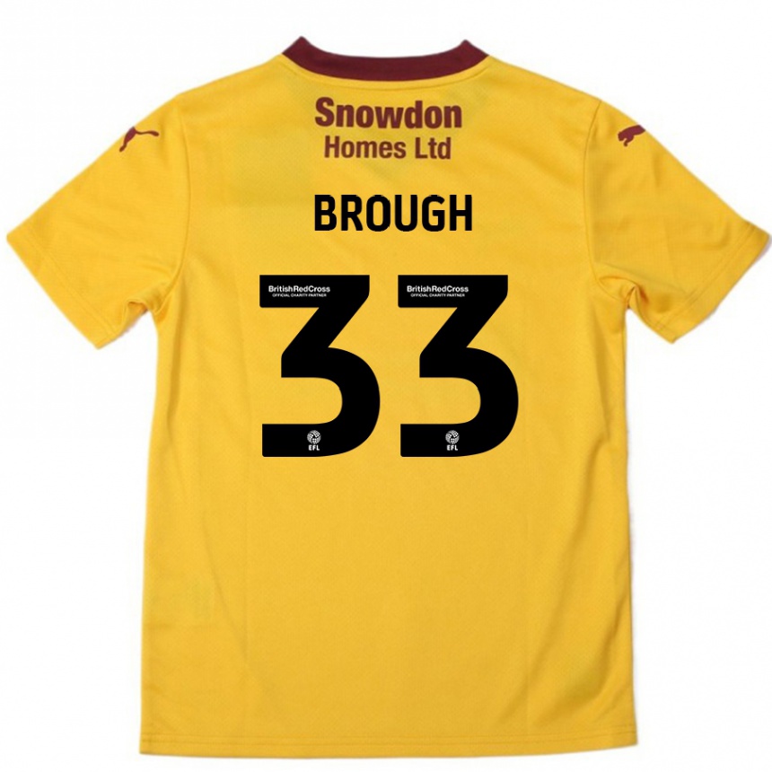 Gyermek Labdarúgás Patrick Brough #33 Narancssárga Burgundi Idegenbeli Jersey 2024/25 Mez Póló Ing