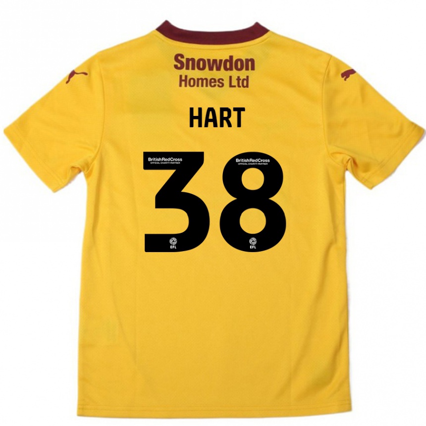 Gyermek Labdarúgás Jamari Hart #38 Narancssárga Burgundi Idegenbeli Jersey 2024/25 Mez Póló Ing