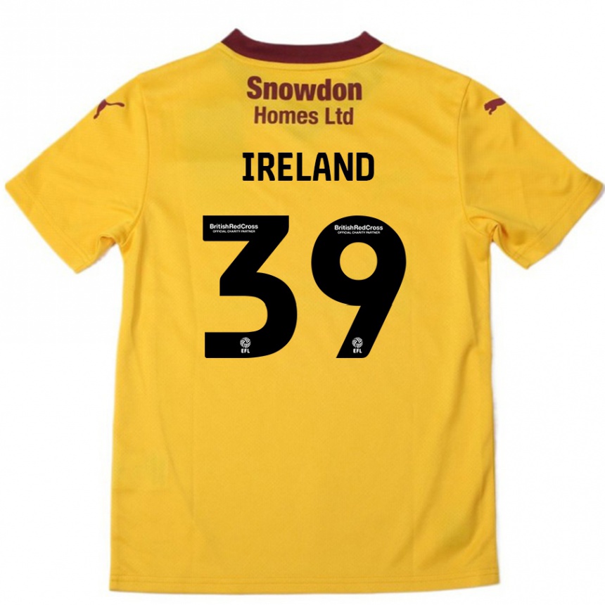 Gyermek Labdarúgás Matthew Ireland #39 Narancssárga Burgundi Idegenbeli Jersey 2024/25 Mez Póló Ing