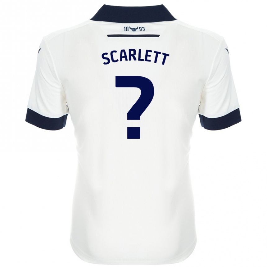 Gyermek Labdarúgás Dane Scarlett #0 Fehér Sötétkék Idegenbeli Jersey 2024/25 Mez Póló Ing