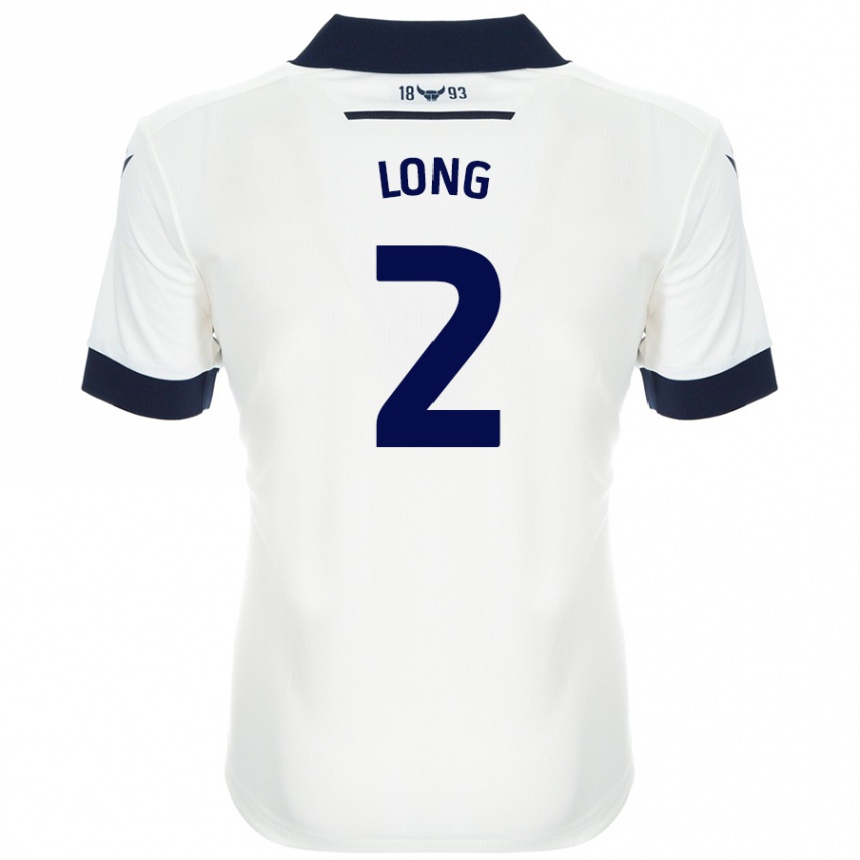 Gyermek Labdarúgás Sam Long #2 Fehér Sötétkék Idegenbeli Jersey 2024/25 Mez Póló Ing