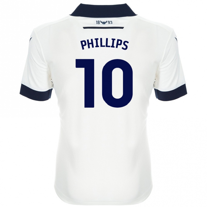 Gyermek Labdarúgás Matt Phillips #10 Fehér Sötétkék Idegenbeli Jersey 2024/25 Mez Póló Ing