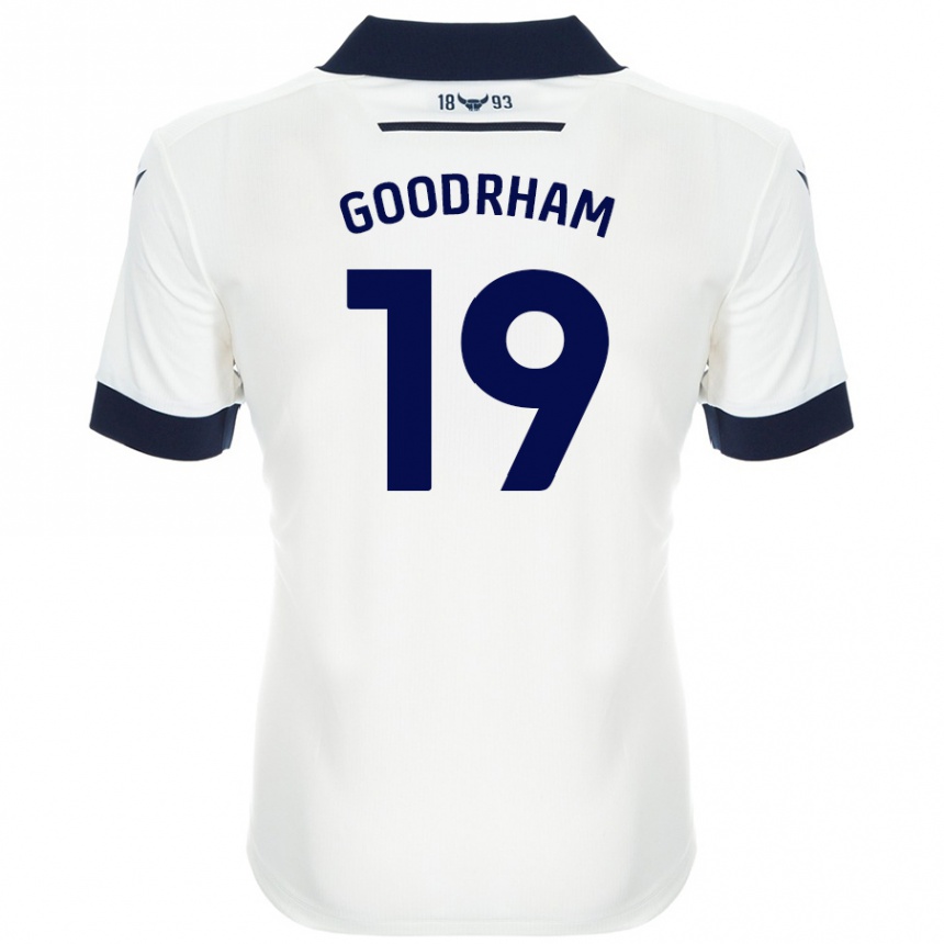 Gyermek Labdarúgás Tyler Goodrham #19 Fehér Sötétkék Idegenbeli Jersey 2024/25 Mez Póló Ing